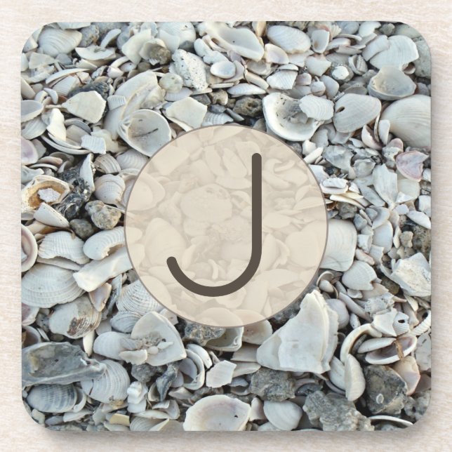 Coastal Shells Initial Accent Coaster (Front)