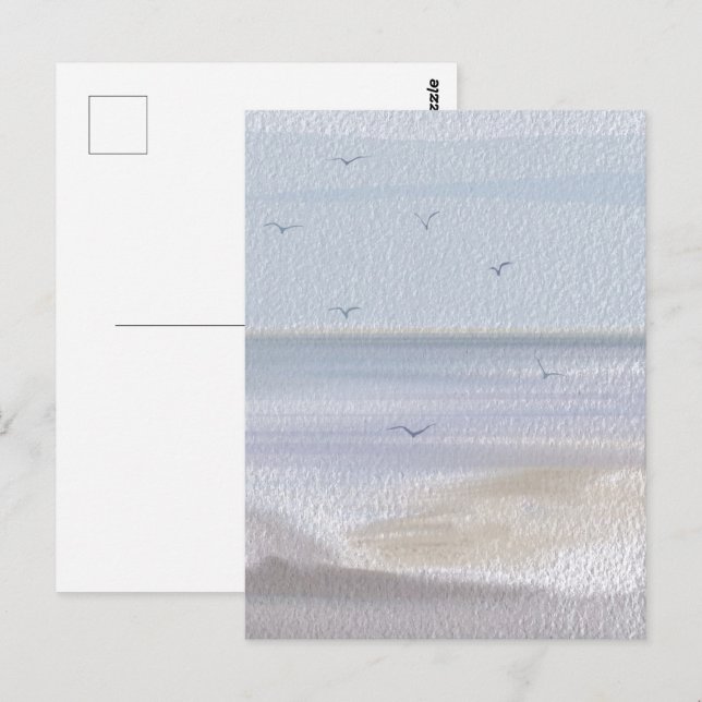 Coastal Shoreline Beach Watercolor Postcard (Front/Back)