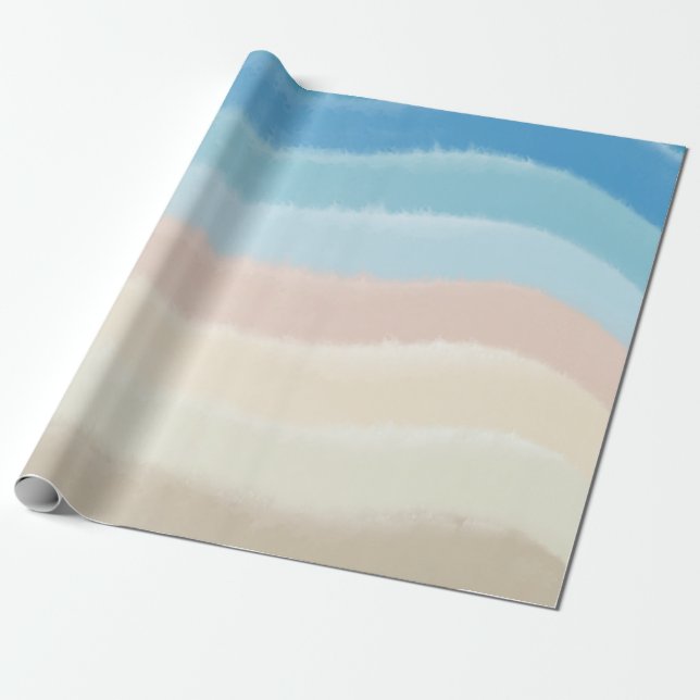 Coastal Shoreline Salty Waves  Wrapping Paper (Unrolled)