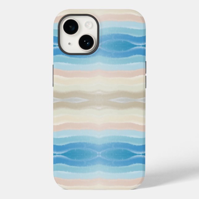 Coastal Shoreline Salty Wavy Repeat Pattern  Case-Mate iPhone Case (Back)