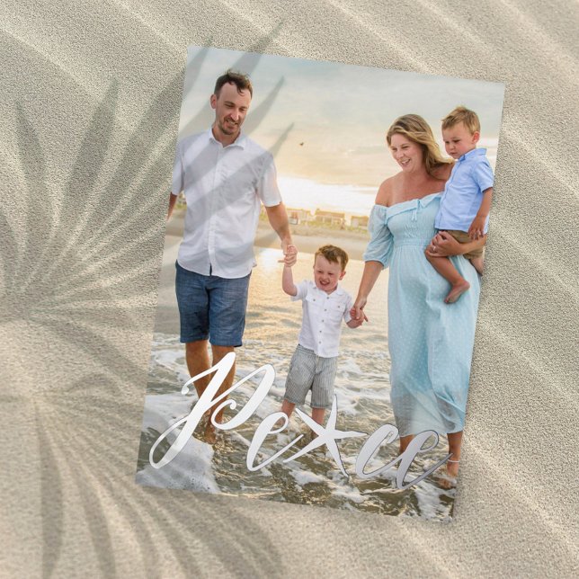 Coastal Simple Holiday Photo Foil Card (Creator Uploaded)