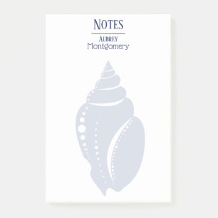 Coastal Spiral Seashell   Personalised Post-it Notes