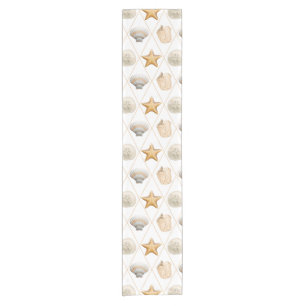 Coastal Starfish and Seashells Short Table Runner