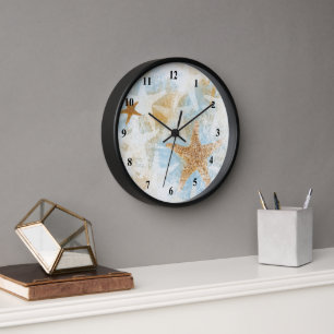 Coastal Starfish Beach Theme Wall Clock