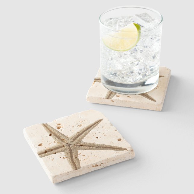 Coastal Starfish Drink Coaster, Stone Coaster (Side)