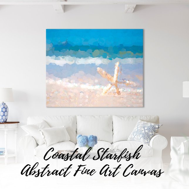 Coastal Starfish on Beach Abstract Fine Art Canvas Print (Creator Uploaded)