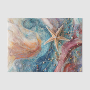 Coastal Starfish - Patriotic Nautical Beach Decor Tissue Paper
