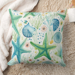 Coastal Starfish Pattern Cushion