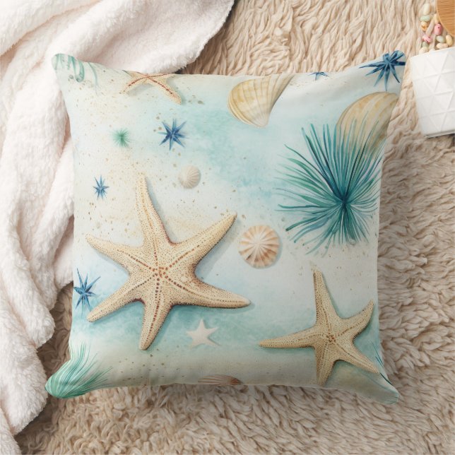 Coastal Starfish Pattern  Cushion (Blanket)