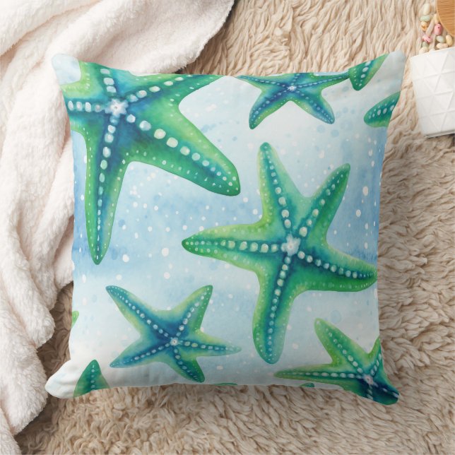 Coastal Starfish Pattern  Cushion (Blanket)