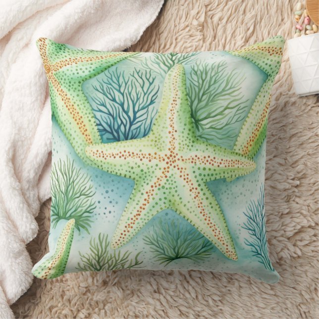 Coastal Starfish Pattern  Cushion (Blanket)