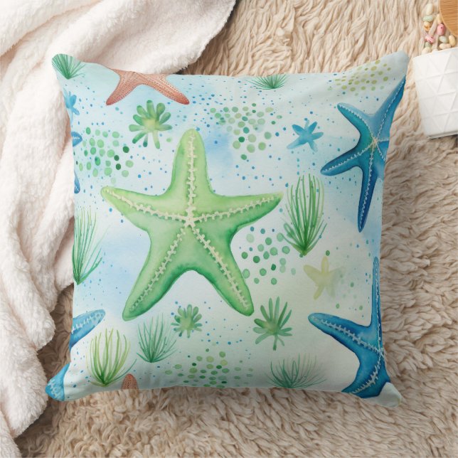 Coastal Starfish Pattern  Cushion (Blanket)