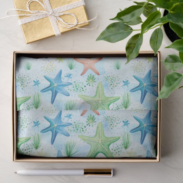Coastal Starfish Pattern  Tissue Paper (Gift)