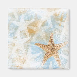 Coastal Starfish Print Art Magnet