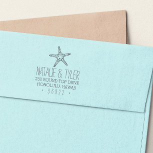 Coastal Starfish Return Address Stamp