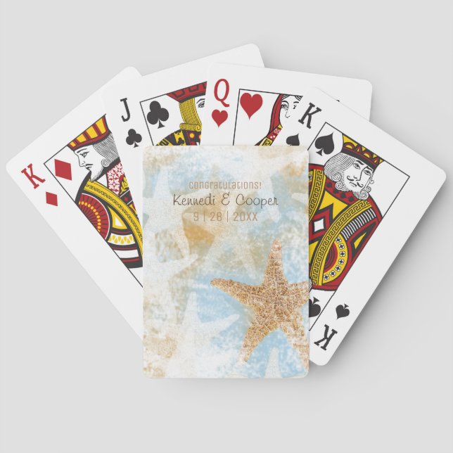 Coastal Starfish Sea Star Playing Cards (Back)