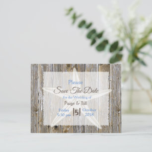 Coastal Starfish Wedding Save the Date Postcard