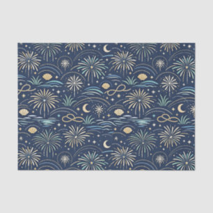 Coastal Starlight Fireworks Pattern Tissue Paper