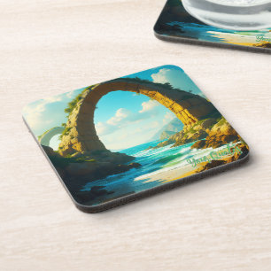 Coastal Stone Arch Ocean Landscape Coaster