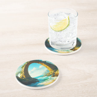 Coastal Stone Arch Ocean Landscape Coaster