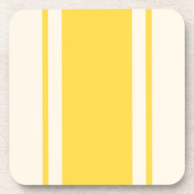 Coastal Stripe Coaster - Yellow & Cream (Front)