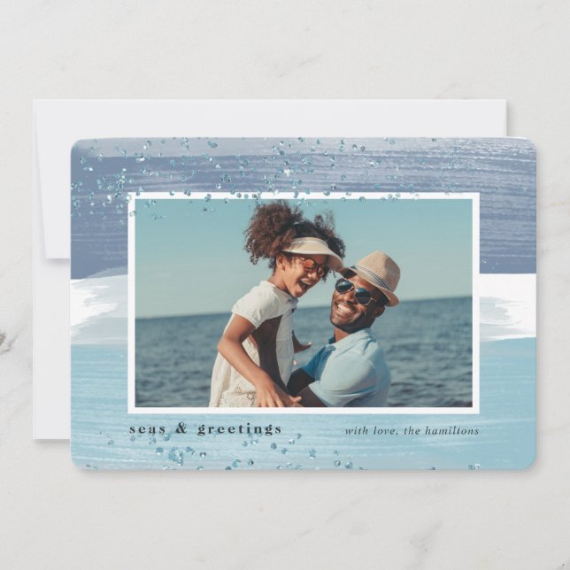 Coastal Stripe | Holiday Photo Card (Front)