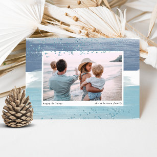 Coastal Stripe Holiday Photo Card