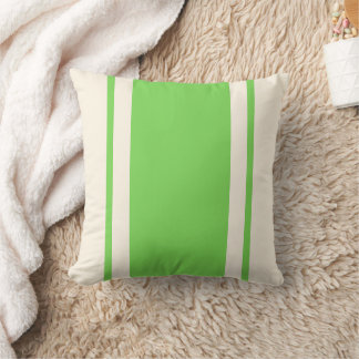 Coastal Stripe Throw Pillow – Lime & Cream