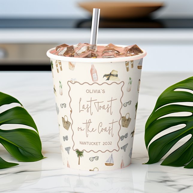 Coastal Summer Bachelorette Party Paper Cups (Creator Uploaded)