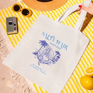 Coastal Summer Blue Cowgirl Mermaid Birthday Tote Bag
