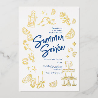 Coastal Summer Soirée Foil Invitation