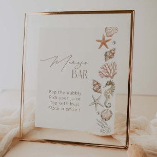 Coastal SummerBridal Shower Mimosa Bar Poster