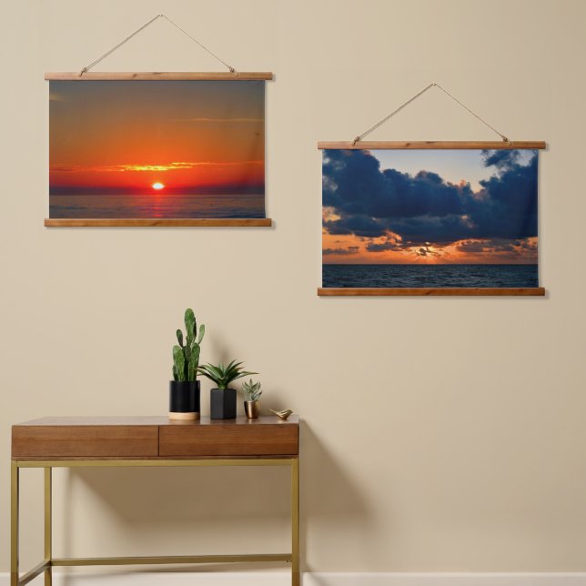 Coastal Sunrise & Sunset Hanging Tapestry (Asymmetrical)