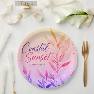 Coastal Sunset Paper Party Plates
