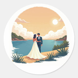 Coastal Sunset Romance Sticker