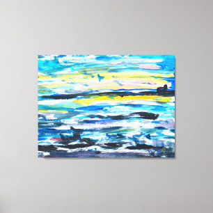 Coastal Sunset Seascape Abstract Canvas Print