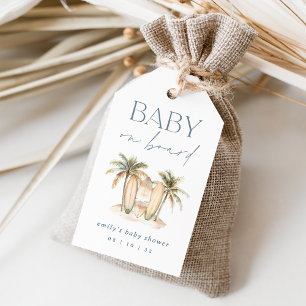 Coastal Surf "Baby on Board" Baby Shower Favor Gift Tags