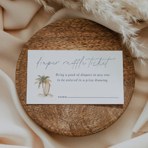 Coastal Surf Baby Shower Diaper Raffle Ticket Enclosure Card