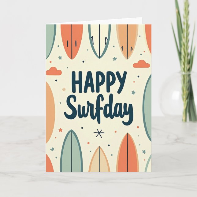 Coastal Surf Birthday Card (Front)