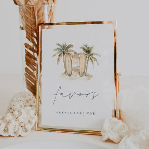 Coastal Surf Theme Baby Shower Favours Sign