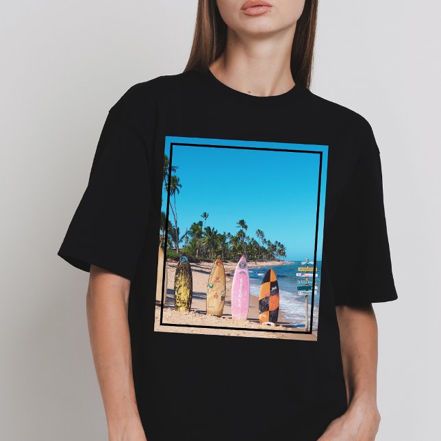 Coastal Surfboard Beach Scene T-Shirt (Creator Uploaded)