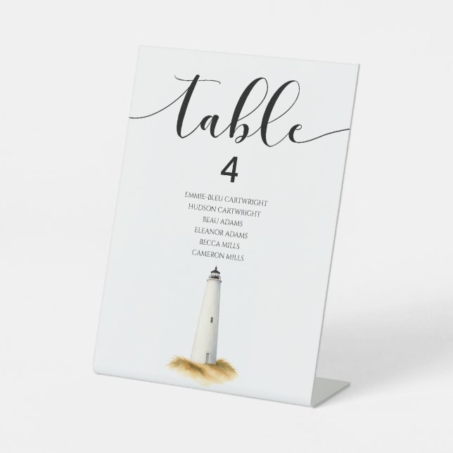 Coastal Table Number Pedestal Sign (Front)