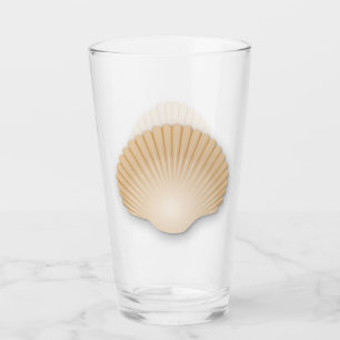 Coastal Tan Scalloped Seashell Glass