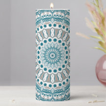 Coastal Teal and Sand Ocean-Inspired Mandala