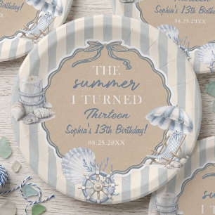 Coastal Teen The Summer Girl Birthday Paper Plates