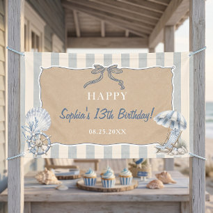 Coastal Teen The Summer Girl Birthday Party Banner