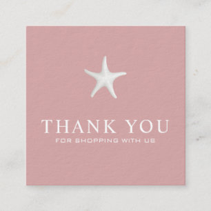 Coastal Thank You Card – Pink & Starfish Design