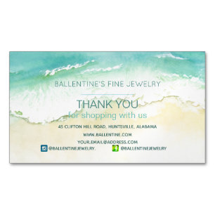 Coastal Thank You Shopping  Magnetic Business Card