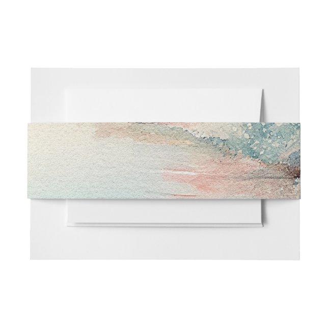 Coastal theme beach  invitation belly band (Front Example)