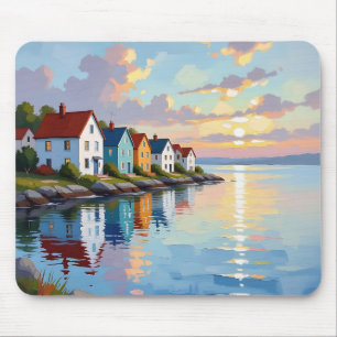 Coastal Themed Beach Homes on the Bay Mouse Mat